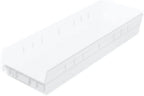 Akro-Mils 30164 Plastic Shelf Bins, Heavy Duty Storage Bins for Garage, Closet, and Drawer Organization, 24-Inch x 6-1/2-Inch x 4-Inch, Clear, 6-Pack - color: Clear