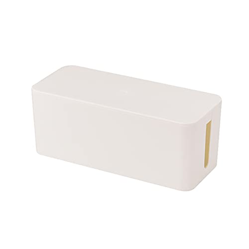 Cable Management Box,Cord Organizer Box for Home and Office System to Cover and Hide & Power Strips & Cords,Surge Protector (Large, White) - color: White, size: Large