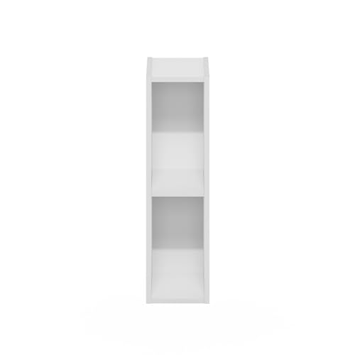 Furinno Fulda Book Shelf, 2-Tier Narrow Bookshelf, Bookcase with 6-in Width Storage Shelf, 9.3 x 5.9 x 21.2, for Living Room, Bedroom, Home Office, White - color: White, size: 2-Tier, 6-Inch Width