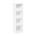 Furinno PASIR Book Shelf, 4-Tier Modern Bookshelf, Open Shelves Bookcase 9 x 12 x 42, Easy Assembly, for Living Room, Bedroom, Home Office, White - color: White, size: 4-Tier Cube
