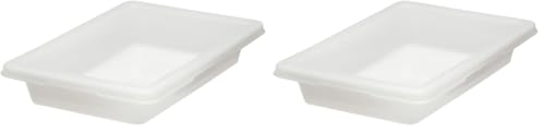 Rubbermaid Commercial Products Food Storage Box/Tote for Restaurant/Kitchen/Cafeteria, 5 Gallon, White (FG350600WHT) (Pack of 2) - color: White, size: 5 Gal Thin (Pack of 2), style: Container