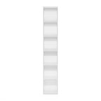 Furinno LUDER Book Shelf, 6-Tier Tall Modern Bookshelf, Bookcase with Open Shelves, 9.3 x 12 x 71, for Living Room, Bedroom, Home Office, White - color: White, size: 6-Tier, 12.1-Inch Width
