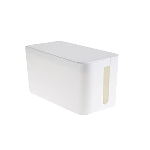 Cable Management Box,Cord Organizer Box for Home and Office System to Cover and Hide & Power Strips & Cords,Surge Protector (Small, White) - color: White, size: Small