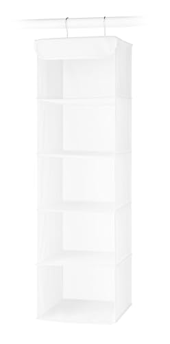 Whitmor 5 Section Closet Organizer - Hanging Shelves with Sturdy Metal Frame, White - color: White, size: 5 Section