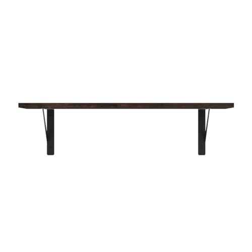DINZI LVJ Wall Shelves, 23.6 x 7.9 x 6.1 Inch Floating Shelves for Wall, Easy-to-Install Wall Storage Ledges with Sturdy Metal Brackets for Living Room, Bathroom, Kitchen, Rustic Brown - color: Rustic Brown, size: 23.6 Inch
