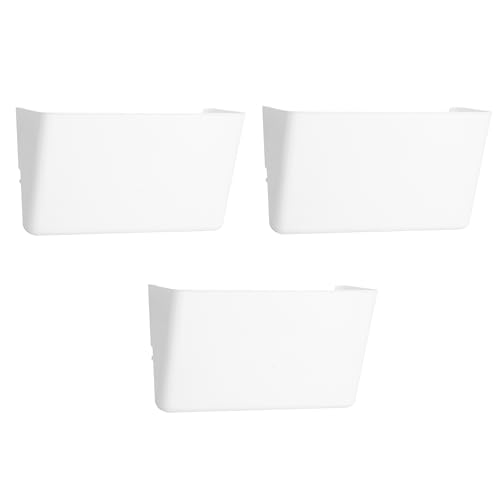 EASEPRES 3 Pack White Plastic Single Pocket Hanging File Organizer, Wall Mount Paper Mails Magazines Holder, Mounted Folder Bins for Office School and Home, 12.99x4.13x7.48 inches - color: White, size: 3 Pack