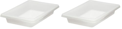 Rubbermaid Commercial Products Food Storage Box/Tote for Restaurant/Kitchen/Cafeteria, 2 Gallon, White (FG350700WHT) (Pack of 2) - color: White, size: 2 Gal (Pack of 2), style: Container