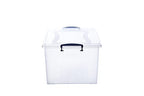 Superio Clear Plastic Storage Bin with Lid, 28 Quart Organizing Container, Latch Box, Stackable Plastic Tote for Household, Garage, School, and Office- Store Shoes, Clothing, Crafts, and Accessories - size: 19" x 12.5" x 9.25"