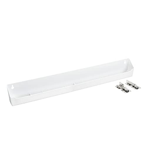 Rev-A-Shelf 24" Tip-Out Plastic Sink Tray for Kitchen and Bathroom Base Cabinets, Large Pullout Vanity Shelf Home Organizer, White, LD-6591-24-11-1 - size: 24 Inch