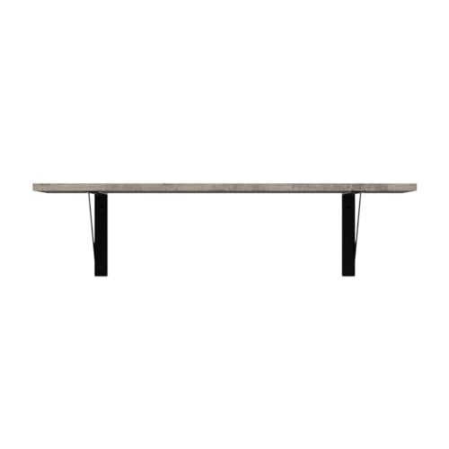 DINZI LVJ Wall Shelves, 23.6 x 7.9 x 6.1 Inch Floating Shelves for Wall, Set of 2, Easy-to-Install Wall Storage Ledges with Sturdy Metal Brackets for Living Room, Bathroom, Kitchen, Gray Wash - color: Grey Wash, size: 23.6 Inch