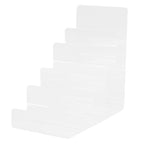Cabilock Multi-Layer Acrylic Wallet Display Shelf 5-Tier Purse Organizer Stand for Tabletop Use Clear Acrylic Purse Display Rack for Wallets Sunglasses Jewelry Storage - 7.67X7.28X3.93 Inches - size: 5 Tier Clear