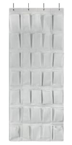 GOMAJI 35 Large Pockets Over the Door Shoe Organzier, Hanging Shoe Organizer for Door Large Capacity Shoe Storage Bag with 4 Metal Hooks - color: Gray