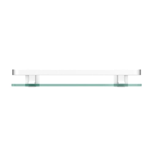 VOLPONE Bathroom Wall Shelf 15.7in Bathroom Glass Shelves Wall Mount Glass Shelf Rustproof Bathroom Wall Organizer 3 Tier (Sliver) - style: 3 tier without towel bar silver