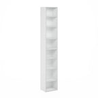 Furinno PASIR Book Shelf, 8-Tier Bookshelf, Bookcase with Open Shelf, 9.3 x 11.8 x 70.9, for Living Room, Bedroom, Home Office, White - color: White, size: 8-Tier, 12-Inch Width