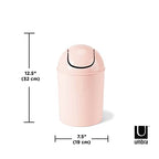 Umbra 1.25 Gallon Mini Waste Can with Removable Swing-Top Lid - Small Garbage Bin for Kitchen, Bathroom, Bedroom, Office - Compact Trash Can Fit Under Tables & Counters - Pink - color: Pink