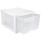 Sterilite 4-Pack Stacking Drawer, Clear Storage Organizer Containers, 27 Quart, White Frame - Stackable and Modular Plastic Drawers for Shoes, Clothes, Accessories, Supplies, Bedding, and Linens - size: 27 Quart, style: 4 Pack