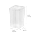 IRIS USA Vertical Plastic Flip Top Storage Containers Bins with Lids for Pantry, Home, Office, Organization, Medium, Stackable Hinged Organizer with Latches, Clear, 6 Pack - size: Medium - 6 Pack