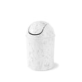 Umbra 1.25 Gallon Mini Waste Can with Removable Swing-Top Lid - Small Garbage Bin for Kitchen, Bathroom, Bedroom, Office - Compact Trash Can Fit Under Tables & Counters - White Marble - color: White Marble