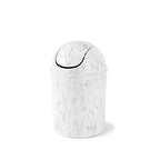 Umbra 1.25 Gallon Mini Waste Can with Removable Swing-Top Lid - Small Garbage Bin for Kitchen, Bathroom, Bedroom, Office - Compact Trash Can Fit Under Tables & Counters - White Marble - color: White Marble