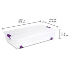 Sterilite 12-Pack ClearView Latch Box, Wheeled Underbed Organizer Bins for Home, 60 Quart - size: 12 Pack, style: 60 Quart