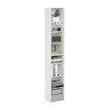 Furinno PASIR Book Shelf, 8-Tier Bookshelf, Bookcase with Open Shelf, 9.3 x 11.8 x 70.9, for Living Room, Bedroom, Home Office, White - color: White, size: 8-Tier, 12-Inch Width