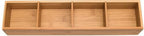 Lipper International Bamboo Drawer Organizer with 3 Removable Dividers, Brown