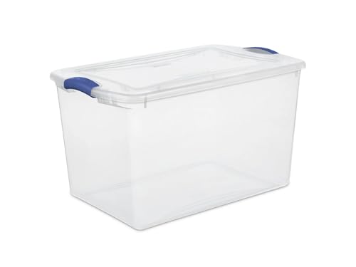 (2pack) 66 Quart Clear Plastic Storage Bins with Latch Lid, Extra Large Stackable Storage Containers for Home Organization, Heavy-Duty Plastic Storage Totes for Clothes, Blankets, Seasonal Items - size: 24" x 16" x 13