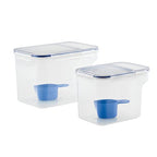 LocknLock Easy Essentials Food Storage Container and Scoop Set/Food Storage Bin Set, BPA-free/Dishwasher Safe, 4 Piece - Clear - size: 4 Piece Set