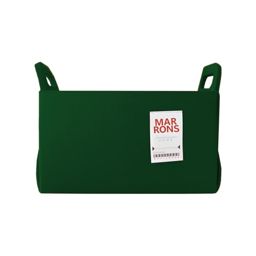 Collapsible Felt DEEPGREEN Storage Bin Medium 11"x7.1"x7.1" – Foldable Basket with Handles for Closet, Toy Storage, Laundry Room Organization, Decorative Storage Bins for Shelves, Cube Storage - color: DEEPGREEN, size: MEDIUM