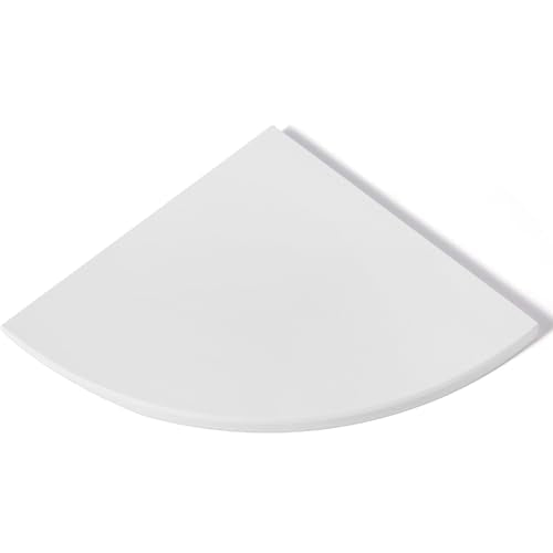Koville White Natural Marble Corner Shelf, Wall Mounting Corner Shelf Organizers Storage for Bathroom Kitchen, Polished Marble Surface Wall Mounted Stone Shower Caddy for Bath - color: White, size: 1-Layer
