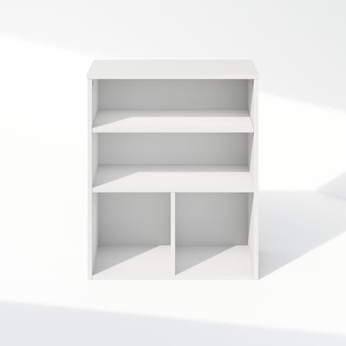 Furinno Reed Closet Organizers and Storage, 3-Tier Closet Organizer, Open Shelf Closet Storage, for Wardrobe, Bedroom, Living Room, White - color: White, size: 3-Tier, 23.6-Inch