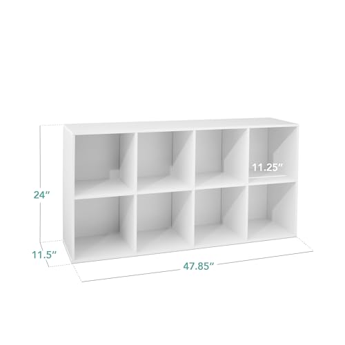 Best Choice Products 8-Cube Storage Organizer, 11in Shelf Opening, Bookcase, Display Shelf, Customizable w/ 3 Removable Back Panels – White - color: White, size: 8-Cube, 11in Shelf Opening