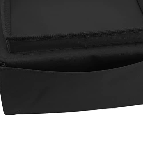 Tiiyee Sofa Armrest Organizer, Couch Side Pockets Chair Armrests Folding Arm Tray Hanging Bed Bag Bedside Storage Holder for Recliner Mattresses Remotes Phone Glasses Magazines with Slots(Black) - color: Black