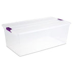 Sterilite 12-Pack 110 Quart ClearView Latch Box, Stackable Organizer Bins with Latching Lids - Clear Plastic Organization Containers for Closet, Bedroom, Shelving Units and Everyday Home Storage - size: 12 Pack, style: 110 Quart