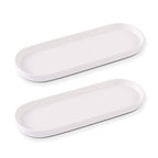 Ceramic Sink Tray, Suit for Bathroom Counter, Bathtub, Cosmetics Dish, Candle, Perfume Shampoo Liquid Soap Tray Simple Style Design Suit for Bathroom and Kitchen (2pcs White) - color: 2pcs White
