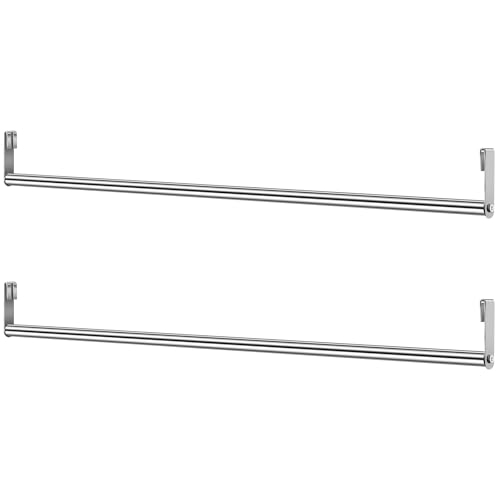 Threehoney 2 Pack Wire Shelving Garment Hanger Bar Wire Shelving Accessories Industrial Closet Clothes Rods for Home Retail Store(Silver,48 Inch) - color: Silver, size: 48 Inch