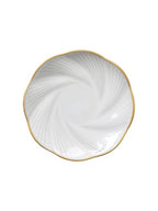 Ceramic Jewelry Tray with Gold Edge, 5 Inch Modern Trinket Dish for Rings, Bracelets & Earrings, Elegant Dresser Organizer (White) - color: White_round