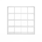Furinno Cubicle Book Shelf, 16-Cube Bookshelf, Extra Thick Frame Reversible Tall Wide Bookcase with Open Back, 14.6 x 57.8 x 58, for Living Room, Bedroom, Home Office, Plain White - color: Plain White, size: 16-Cube