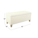 HomePop Storage Bench, Pearl Cream, Rectangle - color: Pearl Cream