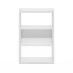 Furinno Viola Book Shelf, 3-Tier Bookshelf, Extra Thick Frame Bookcase with Open Shelf, Open Back Design, 11.3" x 23.2" x 35.9", for Living Room, Bedroom, Home Office, White - color: White, size: 3-Tier, Thick Frame