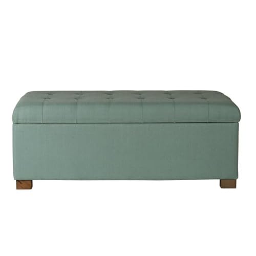 HomePop Large Storage Ottoman Bench with Lift Off Lid, Teal 46" x 18" x 18" - color: Teal