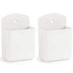 2 Pcs Remote Control Holder Wall Mount, TV Controller Holder, Self Adhesive Remote Holder, Wall Pen Holder Storage Accessories for Home Office School (White) - color: White&2Pcs