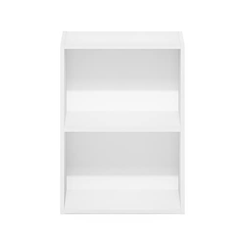 Furinno Luder Bookcase / Book / Storage, 2-Tier, White - color: White, size: 2-Tier, 9 x 16 x 21