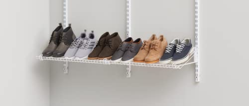 Rubbermaid Customizable Wall Mount Shoe Shelf, White, for Home/House/Closet/Laundry/Linen Organization - style: Shoe Shelf