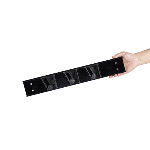 Restaurantware 17.7 Inch Snap-In Design Mop Holder, Black Plastic, 3 Customizable Slots, Screws Included
