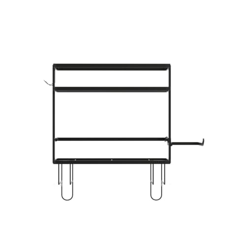 Godboat Bathroom Organizers, 2-Tier Over Toilet Storage, Floating Shelves with 2 Hooks & Paper Holder, Wall Mounted Shelf Furniture, Cool Accessories & Decor, Gifts for Women, Mothers Day (Black) - color: Black, size: 2-Tier