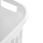 Rectangular Open Plastic Hamper, for Narrow Spaces, White, Adult
