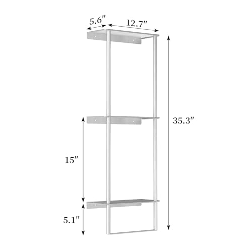 Towel Racks for Bathroom, 3 Tier Towel Rack with Shelf and Towel Bar, Wall Mounted Towel Rack, Towel Storage and Organizer - Brushed Nickel - color: Brushed Nickel - 3tier