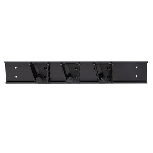 Restaurantware 17.7 Inch Snap-In Design Mop Holder, Black Plastic, 3 Customizable Slots, Screws Included
