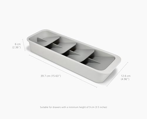 Joseph Joseph DrawerStore Compact Tiered Flatware Cutlery Kitchen Drawer Organizer, Disassembles for Easy Cleaning, Recycled Plastic - size: Compact, style: Flatware Organizer